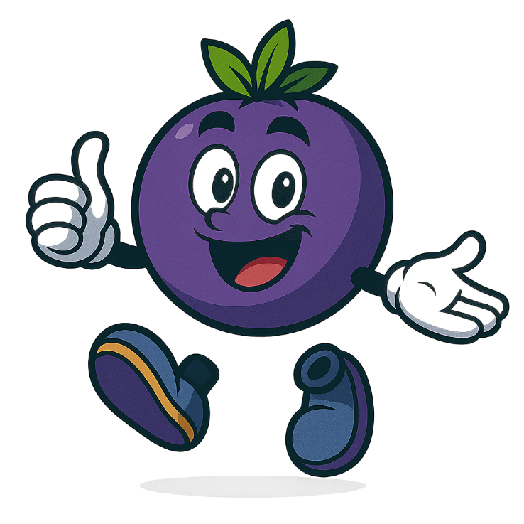 Doko cheerful. character blueberry, blueberry
